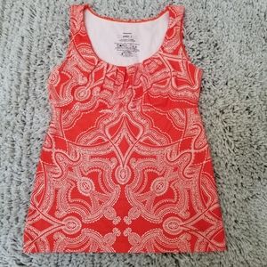 Patagonia Orange and White Empire Waist Tank Size Small